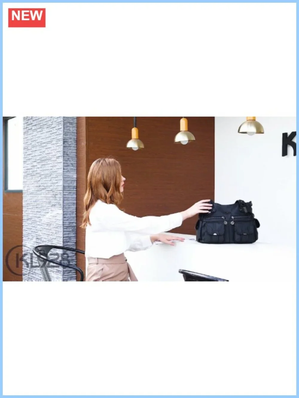 Large Hobo Tote PU Leather Shoulder Bag Multi-Pocket Crossbody Purse